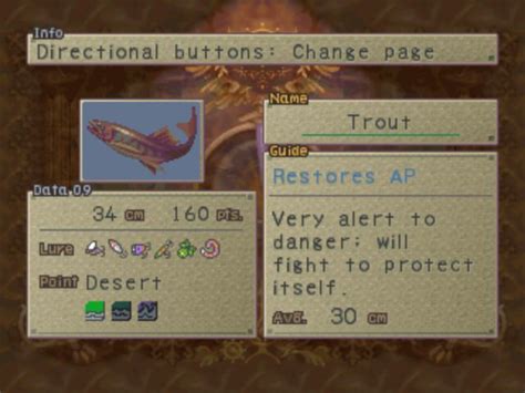 breath of fire 4 fishing spots|Easy way to get the 3000 fishing points .